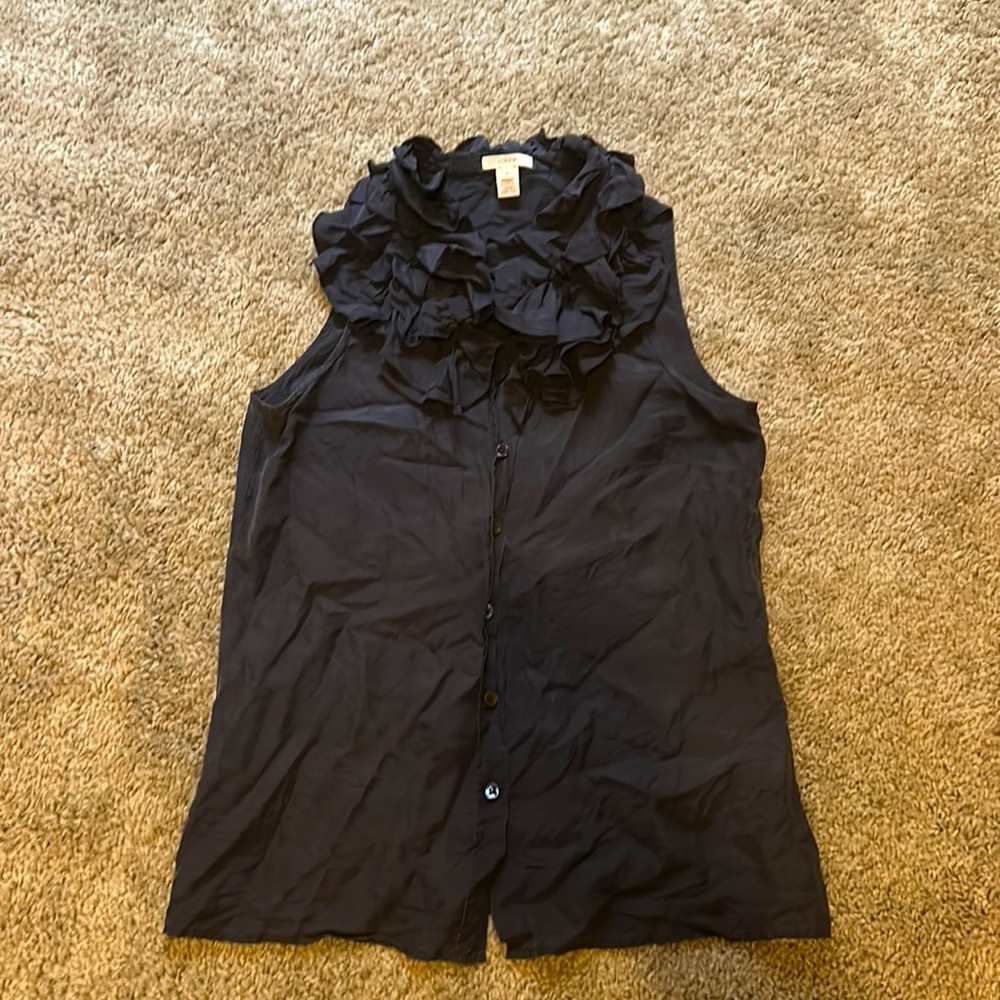 Jcrew ruffle collar silk blouse